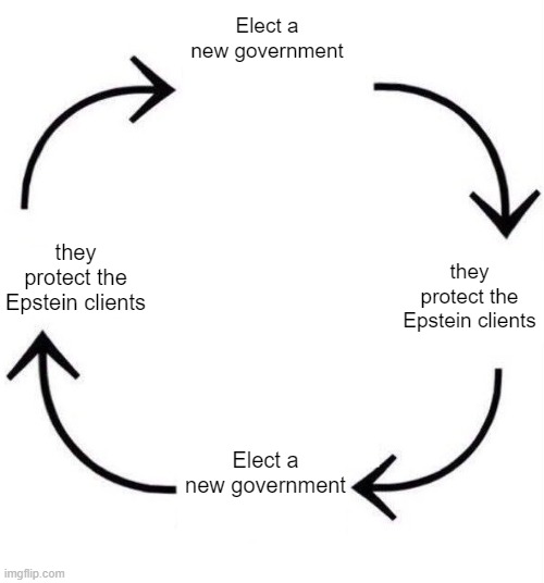 I have questions. | Elect a new government; they protect the Epstein clients; they protect the Epstein clients; Elect a new government | image tagged in the circle of life | made w/ Imgflip meme maker