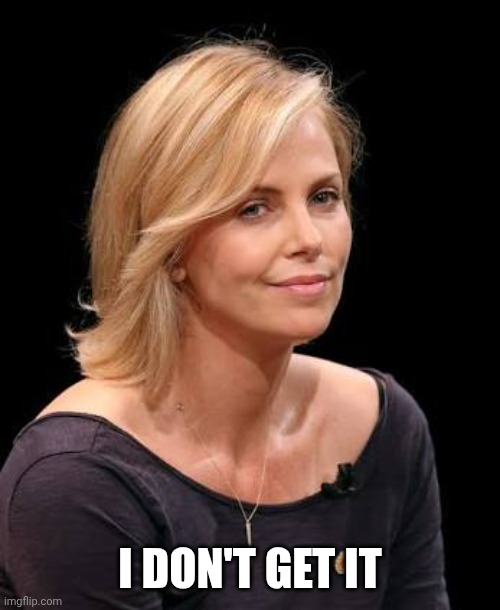 Charlize Theron | I DON'T GET IT | image tagged in charlize theron | made w/ Imgflip meme maker