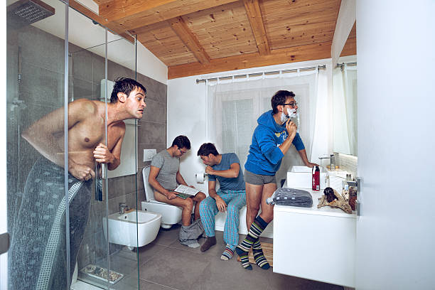 crowded bathroom Blank Meme Template