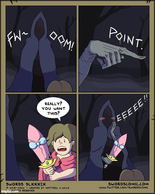 image tagged in swords,wraith,point,sword,cute,aww | made w/ Imgflip meme maker