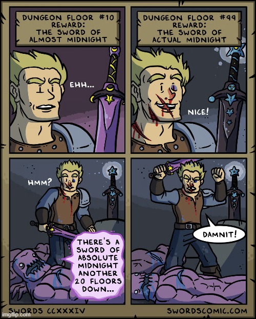 image tagged in dungeon,swords,midnight,almost,actual,absolute | made w/ Imgflip meme maker