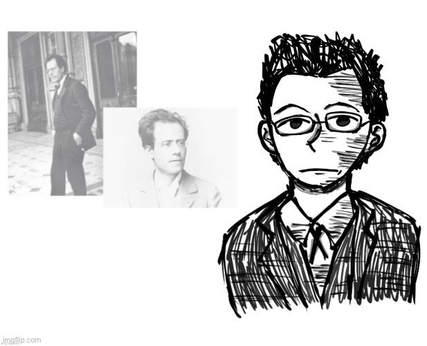 Mahler ❤️❤️❤️❤️ | image tagged in gustav mahler,composers,classical music,drawing | made w/ Imgflip meme maker