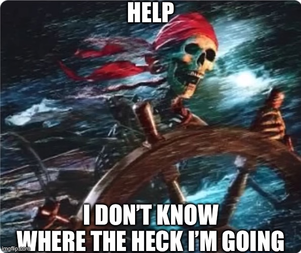 Wonky steering | HELP; I DON’T KNOW WHERE THE HECK I’M GOING | image tagged in drivin' bones,driving,i think we all know where this is going,im going to stop you right there | made w/ Imgflip meme maker