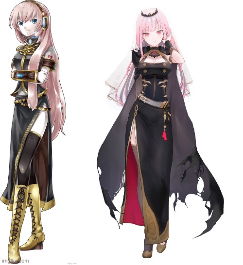 image tagged in a png of megurine luka,mori calliope | made w/ Imgflip meme maker
