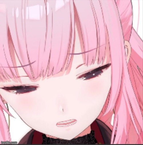 Mori calliope sadness | image tagged in mori calliope sadness,no bitches | made w/ Imgflip meme maker