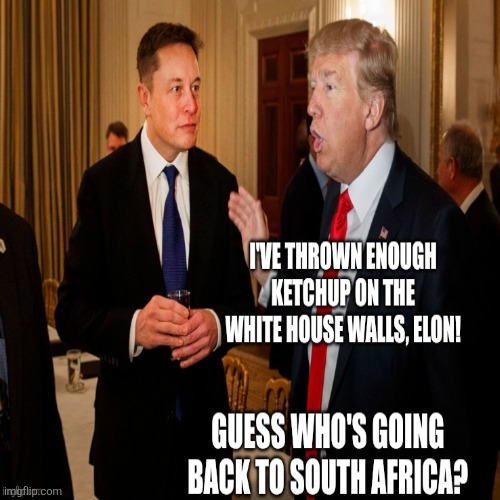 So much ketchup on the White House walls | image tagged in trump,elon musk,deportation,donald trump executive order,soon,maga | made w/ Imgflip meme maker