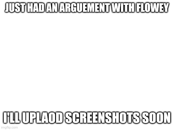 JUST HAD AN ARGUEMENT WITH FLOWEY; I'LL UPLAOD SCREENSHOTS SOON | image tagged in sans of topic | made w/ Imgflip meme maker