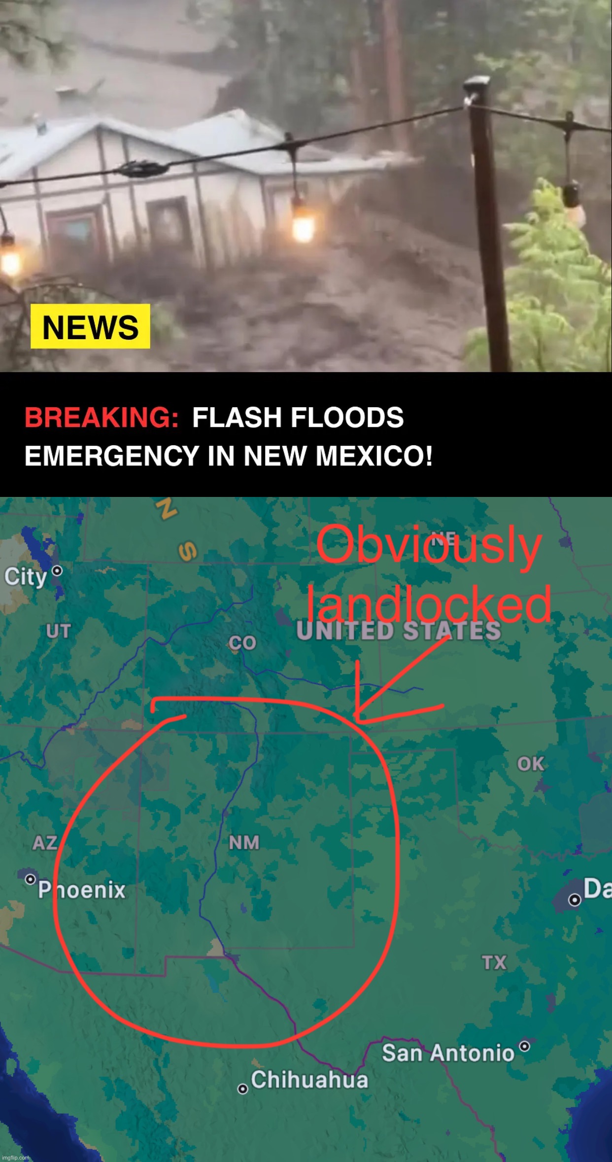 how tf is new mexico flooding | made w/ Imgflip meme maker