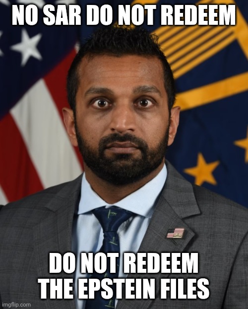 NO SAR DO NOT REDEEM; DO NOT REDEEM THE EPSTEIN FILES | made w/ Imgflip meme maker