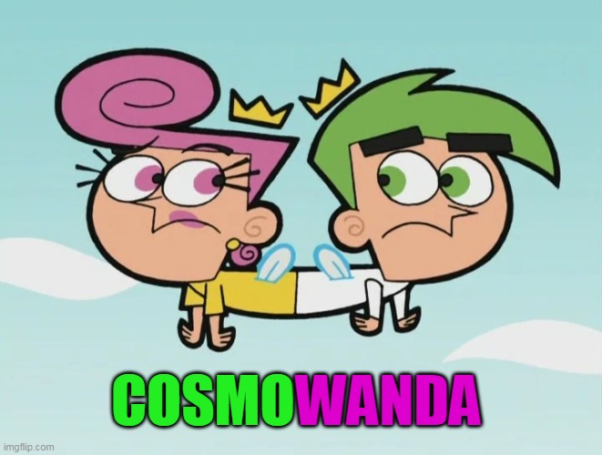 Once Upon A Time On Nickelodeon, There Was CatDog, And Then... | COSMO; WANDA | image tagged in the fairly oddparents,catdog,nickelodeon | made w/ Imgflip meme maker