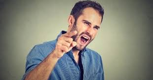 Angry Man in blue Blank Meme Template