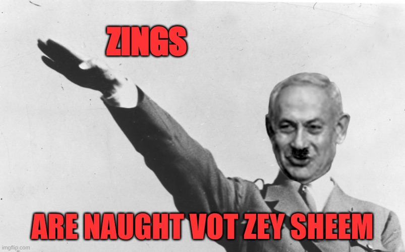 Benjamin Netanyahu | ZINGS; ARE NAUGHT VOT ZEY SHEEM | image tagged in benjamin netanyahu | made w/ Imgflip meme maker