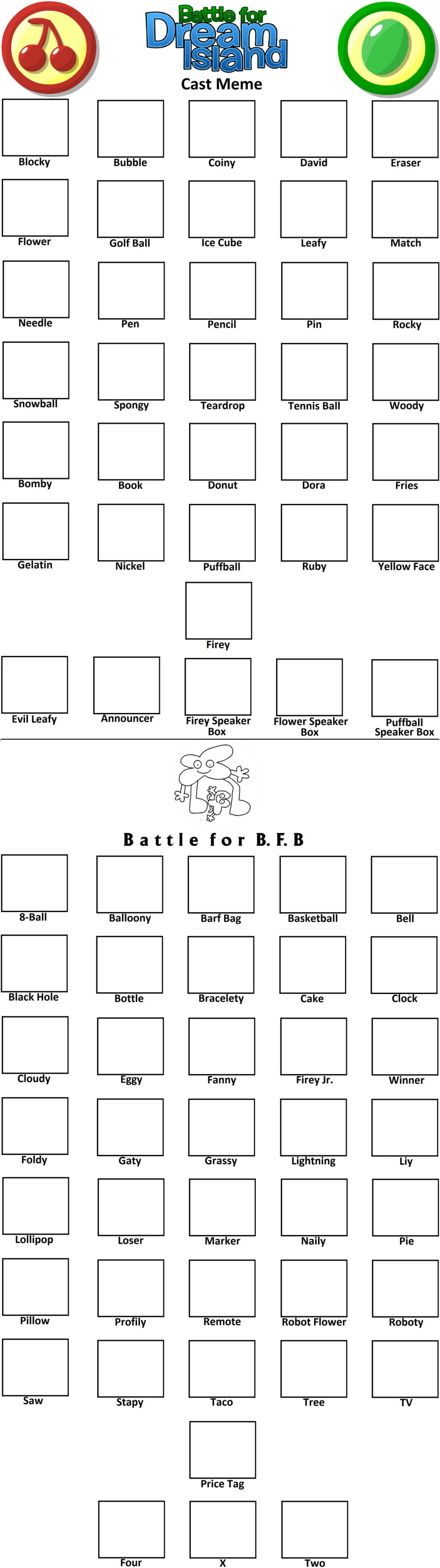 Bfdi cast meme Blank Meme Template
