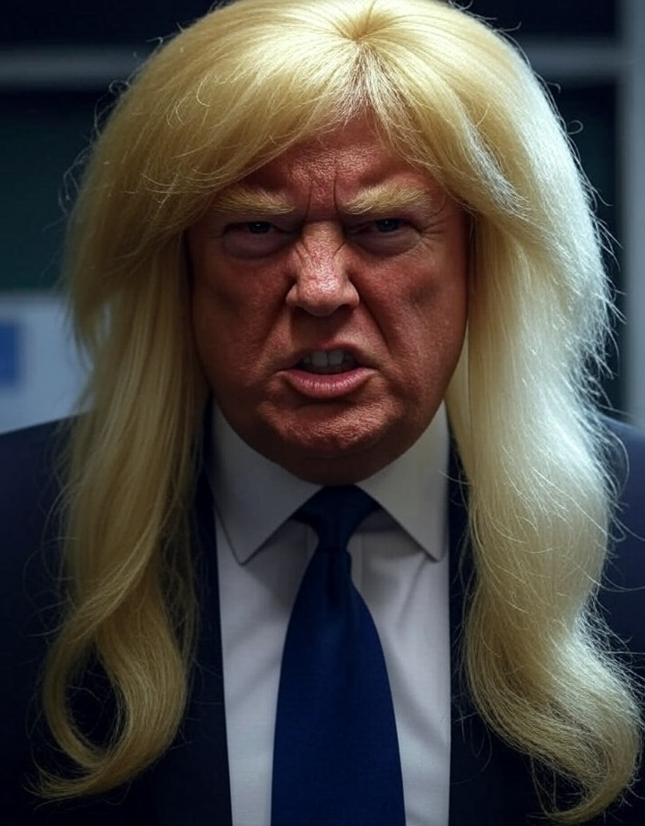 Trump Karen blonde wig Blank Meme Template