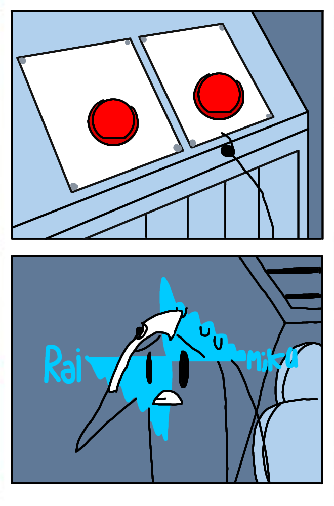 Press button hard choice but Rai OCS Blank Meme Template
