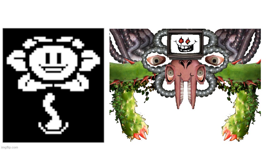 Flowey And Omega Flowey Comparison | made w/ Imgflip meme maker