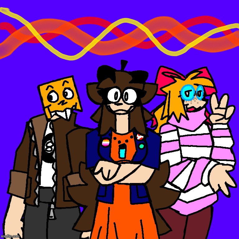 Mr, Charlotte, and Bryce in different outfits | made w/ Imgflip meme maker