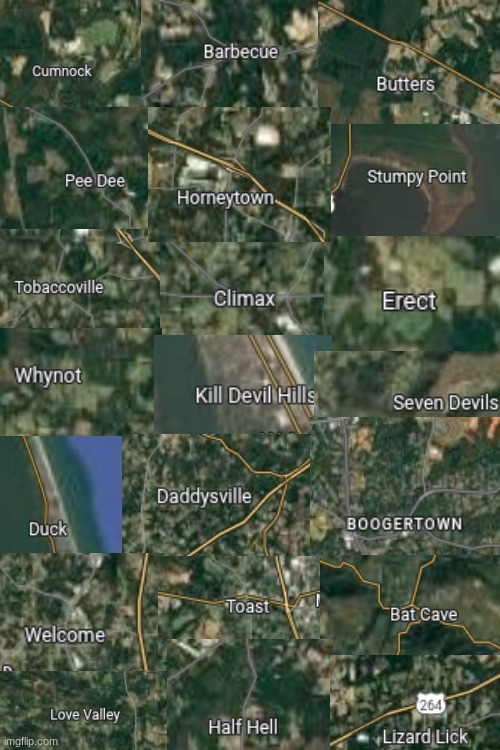north carolinian places | image tagged in nc | made w/ Imgflip meme maker