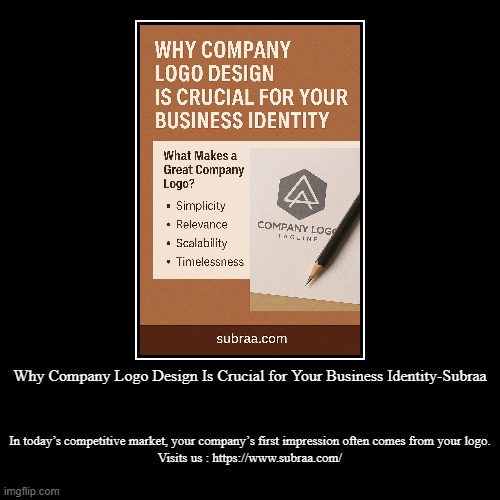 Why Company Logo Design Is Crucial for Your Business Identity-Subraa | In today’s competitive market, your company’s first impression often  | image tagged in funny,demotivationals | made w/ Imgflip demotivational maker