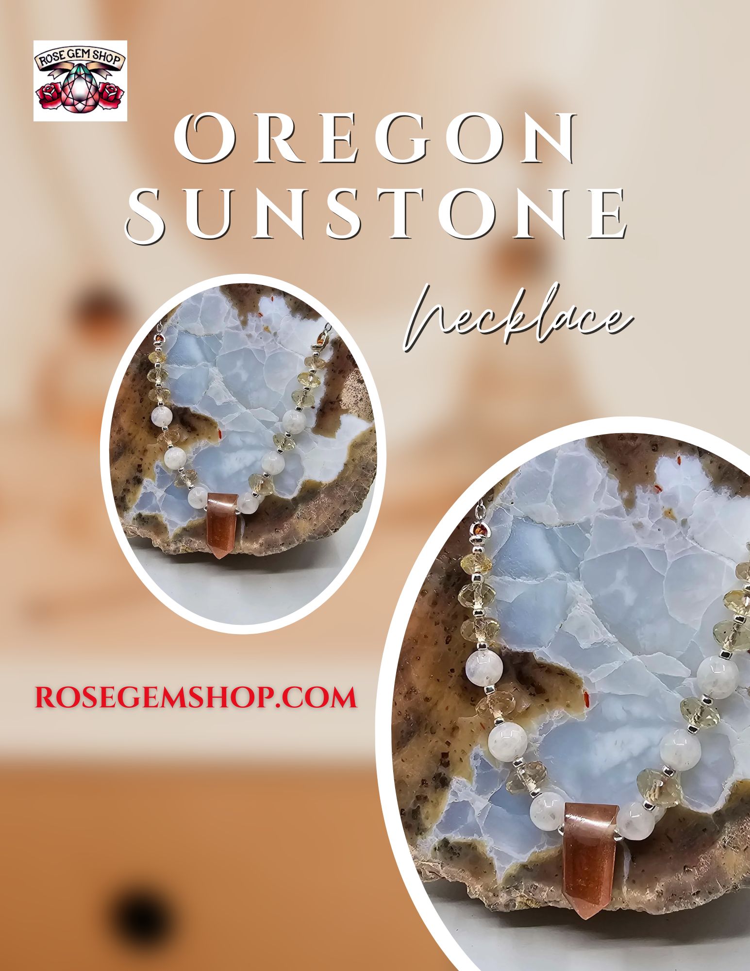 Oregon Sunstone Necklace Blank Meme Template