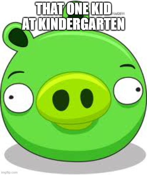 Angry Birds Pig | THAT ONE KID AT KINDERGARTEN | image tagged in memes,angry birds pig | made w/ Imgflip meme maker