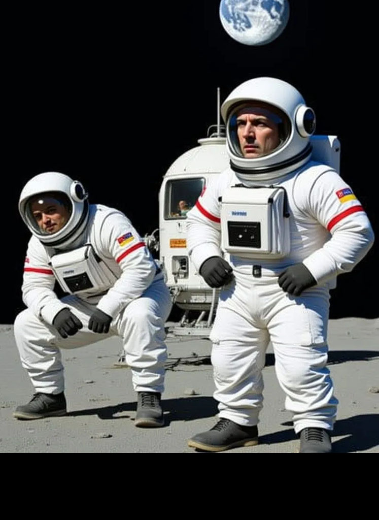 Bending Astronaut, Upright Astronaut Blank Meme Template