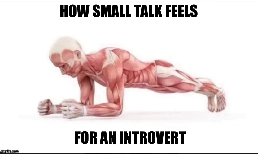 Small talk for introverts | HOW SMALL TALK FEELS; FOR AN INTROVERT | image tagged in introverts,fun,neurodivergent | made w/ Imgflip meme maker