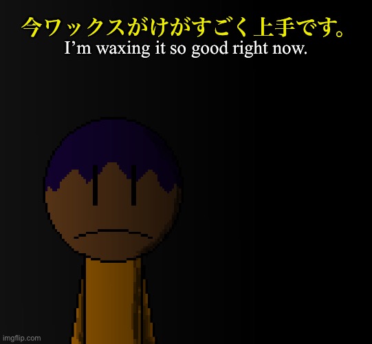 brother | 今ワックスがけがすごく上手です。; I’m waxing it so good right now. | image tagged in brother | made w/ Imgflip meme maker