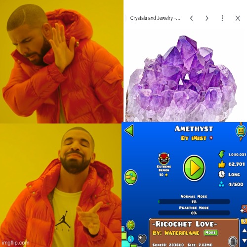 This is not funny | image tagged in memes,drake hotline bling,geometry dash | made w/ Imgflip meme maker