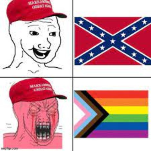 image tagged in confederacy,wojak,rage,lgbtq | made w/ Imgflip meme maker