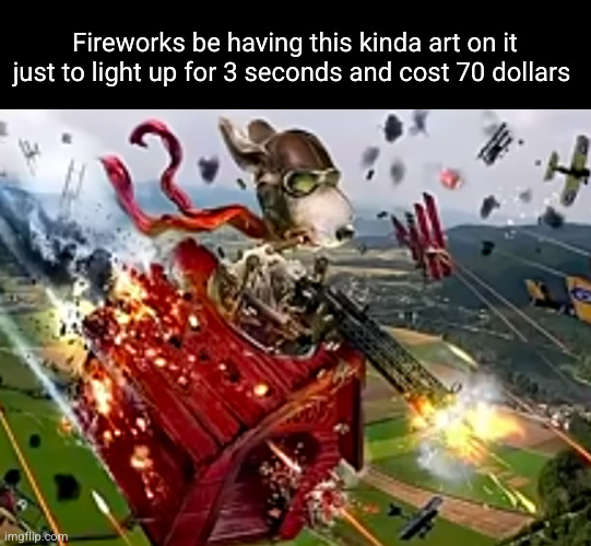whatever it takes to be patriotic | Fireworks be having this kinda art on it just to light up for 3 seconds and cost 70 dollars | image tagged in fireworks,snoopy,sad but true,funny,fourth of july,independence day | made w/ Imgflip meme maker