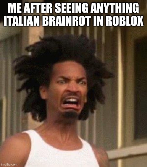 Italian brainrot Sucks Bring Back skibidi toilet | ME AFTER SEEING ANYTHING ITALIAN BRAINROT IN ROBLOX | image tagged in disgusted face,roblox,roblox meme,italian brainrot,skibidi toilet,bring back skibidi toilet | made w/ Imgflip meme maker