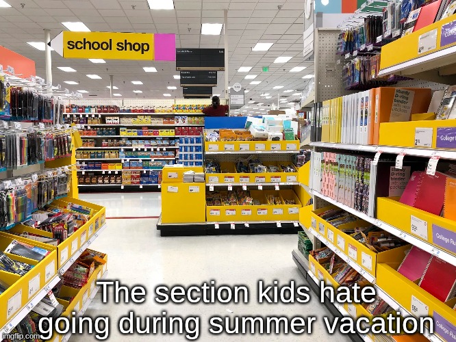 I don't blame them | The section kids hate going during summer vacation | image tagged in memes,funny,school,relatable | made w/ Imgflip meme maker