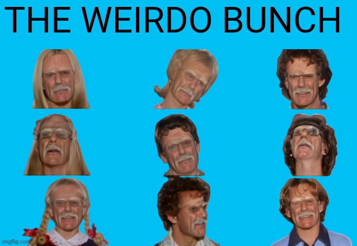 THE WEIRDO BUNCH | image tagged in the brady bunch,mustache | made w/ Imgflip meme maker