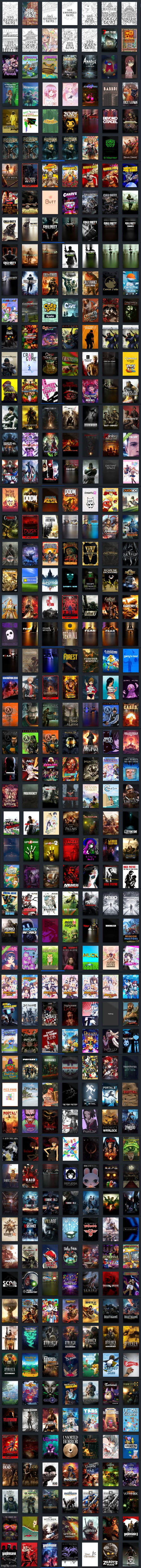 Six years worth of games that me and my brother have collected on Steam. | image tagged in steam | made w/ Imgflip meme maker