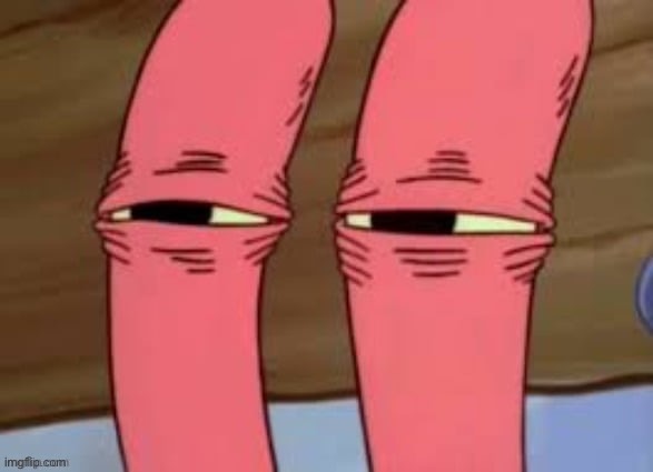 Mr crabs squinting | image tagged in mr crabs squinting | made w/ Imgflip meme maker