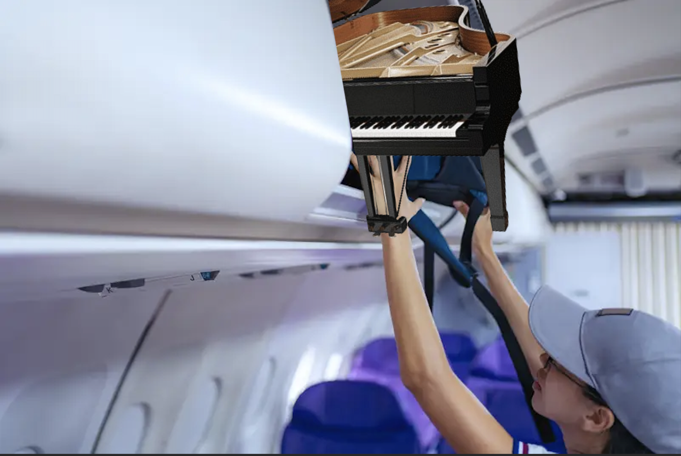 Piano in Overhead Bin Blank Meme Template