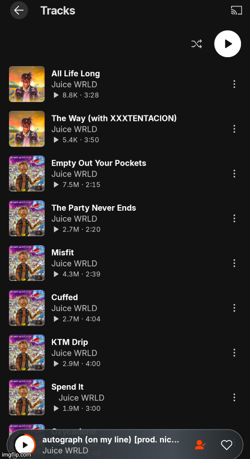 juice wrld drops music after TPNM | image tagged in juice wrld | made w/ Imgflip meme maker