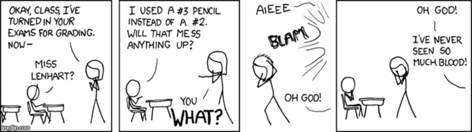 "Also, after all the warnings about filling in the bubbles completely, I spent like 30 seconds on each one." | image tagged in school,class,teacher,pencil,blood,oh dear | made w/ Imgflip meme maker