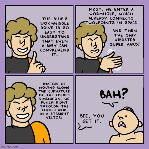 image tagged in stars,spaceship,wormhole,vibration,baby,confused | made w/ Imgflip meme maker