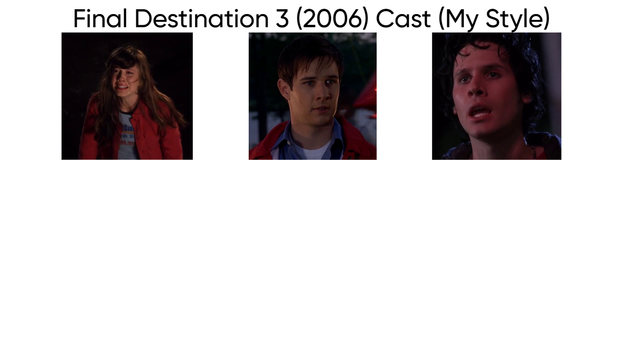 Final Destination 3 (2006) Cast (My Style) Blank Meme Template