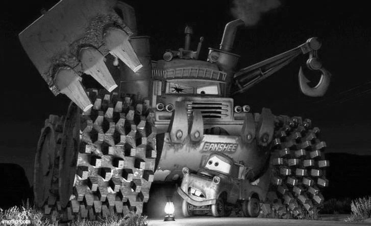 colorless banshee | image tagged in banshee,cars,pixar,dark | made w/ Imgflip meme maker