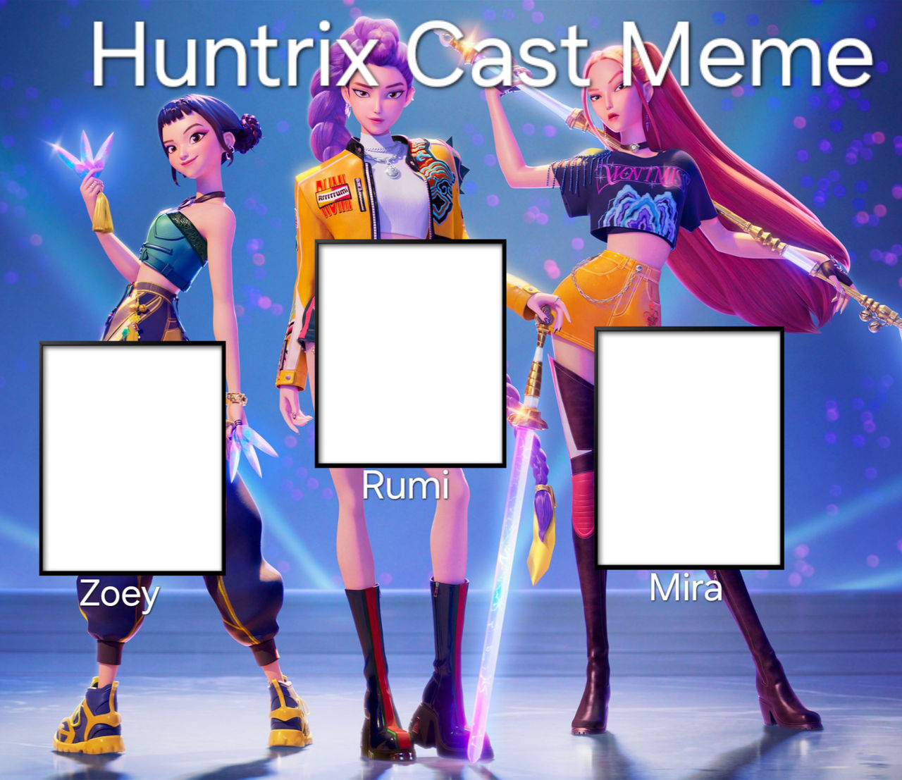 High Quality Huntrix Cast Meme Blank Meme Template