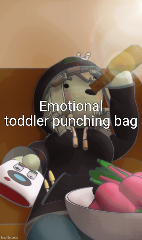 Mora | Emotional toddler punching bag | image tagged in mora | made w/ Imgflip meme maker