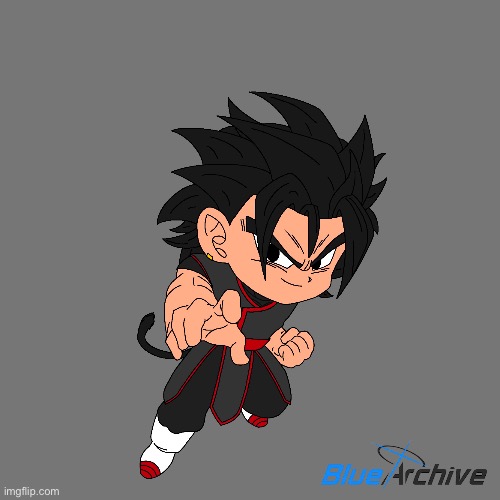 My Saiyan OC, Borusel, as a Goober (link to process in comments) | image tagged in blue archive,yuuka of topic | made w/ Imgflip meme maker