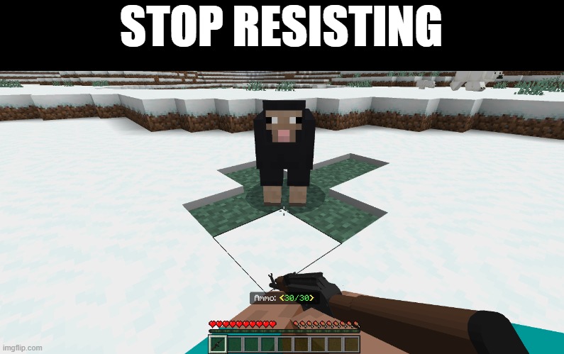 minecraft | STOP RESISTING | image tagged in minecraft,funny | made w/ Imgflip meme maker