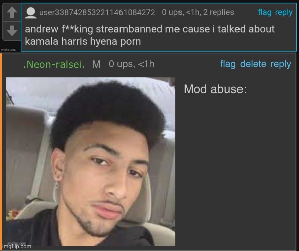image tagged in mod abuse | made w/ Imgflip meme maker