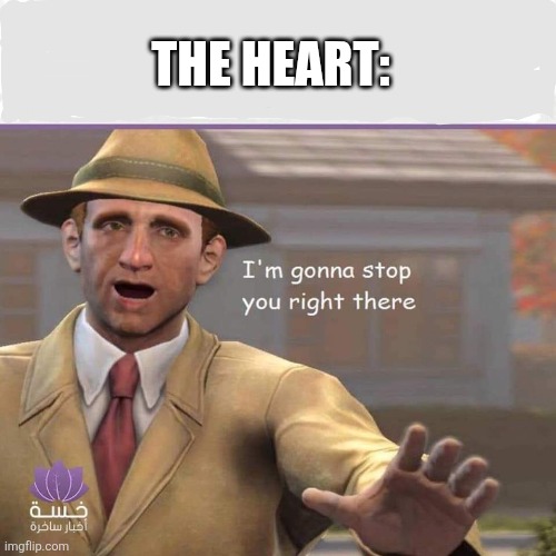 I'm going to stop you Right there | THE HEART: | image tagged in i'm going to stop you right there | made w/ Imgflip meme maker