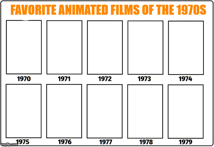 favorite animated films of the 1970s Blank Meme Template