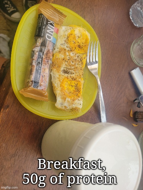 Breakfast, 50g of protein | made w/ Imgflip meme maker